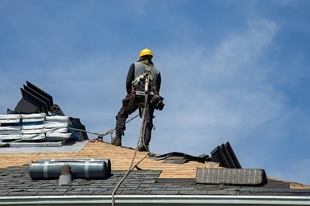 Professional Gutter Installation technician working in Briggsdale, CO